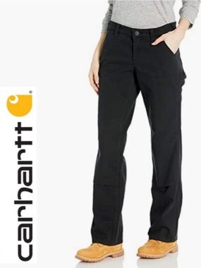 Carhartt Womens Loose Fit Double Front Black Pant Workwear EUC 14
